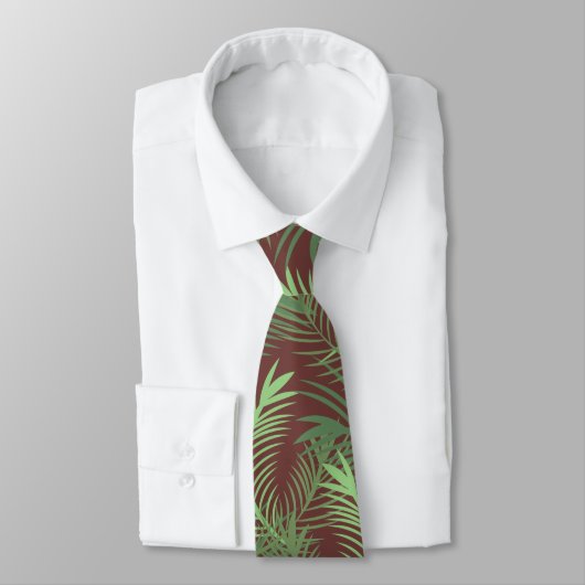 Cravate Feuilles de palmier tropical pour papa (Attaché)