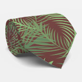 Cravate Feuilles de palmier tropical pour papa (Roulé)
