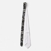 Cravate Feuilles de palmier tropicales noir et blanc chic  (Dos)
