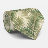 Cravate Feuilles de palmier vert tropical (Roulé)