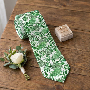 Cravate Feuilles de palmier vert tropical classeuses Art d