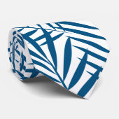 Cravate Feuilles de palmiers bleus tropicaux (Roulé)