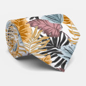 Cravate Feuilles de palmiers, tropical, botanique, jungle, (Roulé)