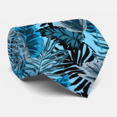 Cravate Feuilles de palmiers, tropical, botanique, jungle, (Roulé)