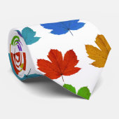 Cravate Feuilles d'érable colorés (Roulé)