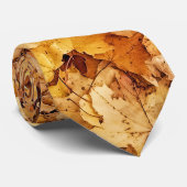 Cravate Feuilles d'érable jaune or (Roulé)
