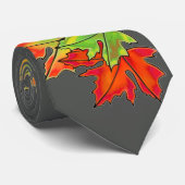 Cravate Feuilles d'érable multicolores (Roulé)