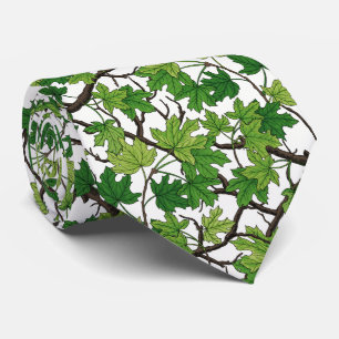 Cravate Feuilles d'érable sur fond blanc