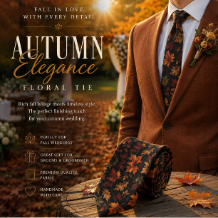 Cravate Feuilles d'Héritage d'Automne Luxe