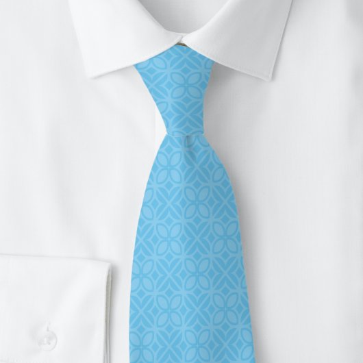 Cravate Feuilles et lignes Baby Blue