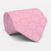 Cravate Feuilles et Lignes Bubblegum (Roulé)