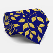 Cravate Feuilles Gold Tones Motif sans couture (Roulé)