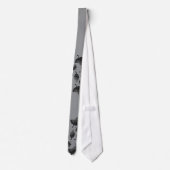 Cravate Feuilles gris brillant en argent automne motif d'a (Dos)