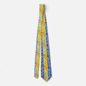 Cravate Feuilles jaune et bleu (Dos)