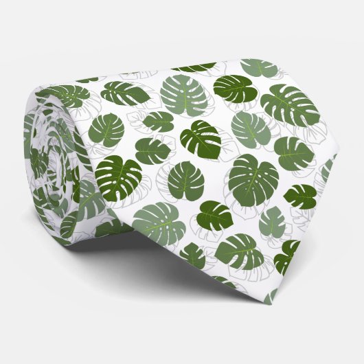 Cravate Feuilles Monstera (Roulé)