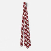 Cravate Feuilles texturés 03 Diagonal - Blanc sur rouge ru (Dos)