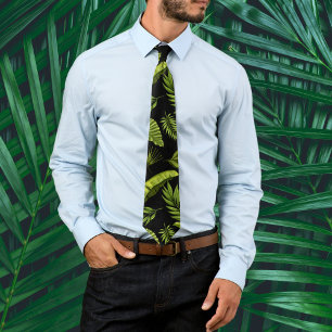 Cravate Feuilles Tropicales Amusantes et Tendances