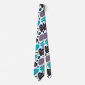 Cravate Feuilles Tropicales Bleues (Devant)