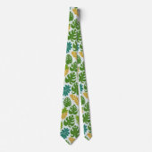 Cravate Feuilles Tropicales Vertes (Devant)
