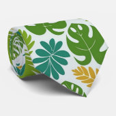 Cravate Feuilles Tropicales Vertes (Roulé)