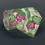 Cravate Feuilles tropicaux<br><div class="desc">Feuilles tropicaux en vert et rose foncé sur gris clair (ou n'importe quelle couleur que vous choisissiez), le cravate de cet homme est cool pour le bureau, une nuit en ville, un mariage, pour le marié ou les groomsmen ou donner en cadeau à votre mari, père, frère ou meilleur ami....</div>