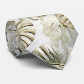 Cravate Feuilles tropicaux Gold Green (Roulé)
