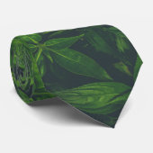 Cravate Feuilles Vertes Foncées (Roulé)
