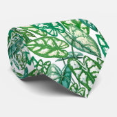 Cravate Feuilles verts tropicaux (Roulé)