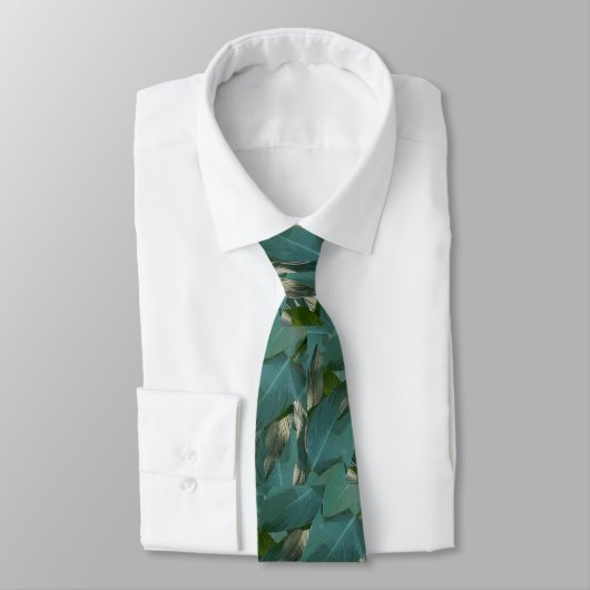 Cravate Feuilles verts tropicaux (Attaché)