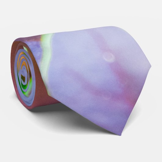 Cravate Feuilles vibreux vert et violet (Roulé)