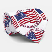 Cravate Fier D'Être Un Américain Avec Un Drapeau Américain (Roulé)