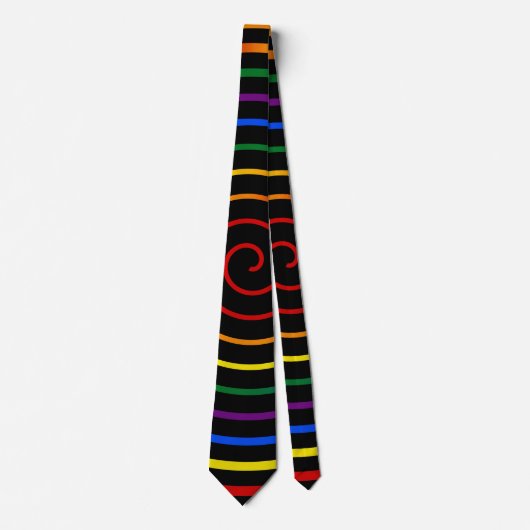 Cravate Fierté Arc-en-ciel Hypnotisée V2 (Devant)