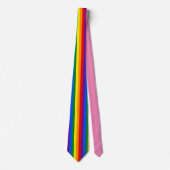 Cravate Fierté arc-en-ciel rayée (Devant)