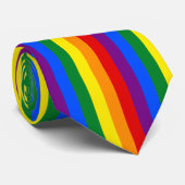 Cravate Fierté arc-en-ciel rayée (Roulé)