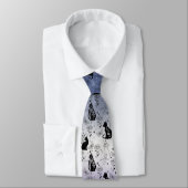 Cravate Fierté lesbienne Butch Chat Noir - Mystique Sorciè (Attaché)