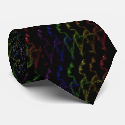 Cravate Fierté noire d'arc-en-ciel (Roulé)
