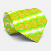 Cravate Figure Vert Et Jaune Huit  Art Motif (Roulé)