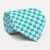 Cravate Figures géométriques abstraites turquoise avec ora (Roulé)