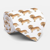 Cravate Fil à roue Haired Dachshund Motif de dessin de chi (Roulé)