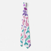 Cravate Fille Aquarelle Mermaids Contes Coquillages Motif (Dos)