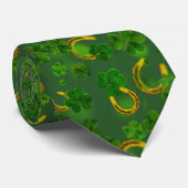 Cravate Fille chanceuse de la Saint-Patrick Vert & Trèfle  (Roulé)