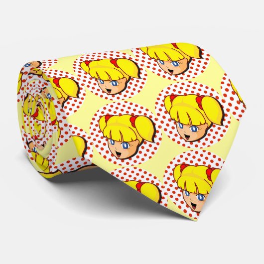 Cravate Fille jaune de Manga (Roulé)