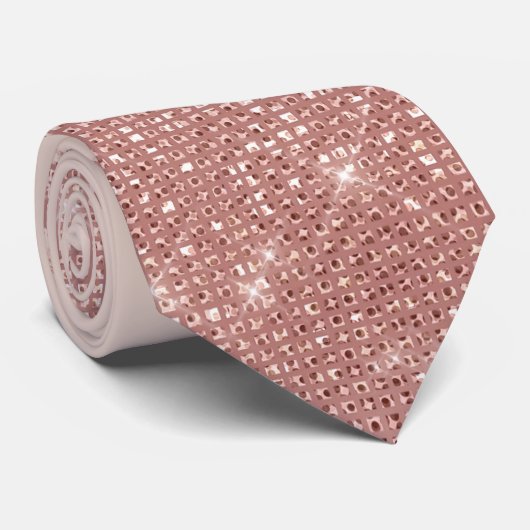 Cravate Fille moderne Rose Parties scintillant or rose pâl (Roulé)