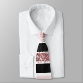 Cravate Fille Rose or rose noir Parties scintillant rayure (Attaché)