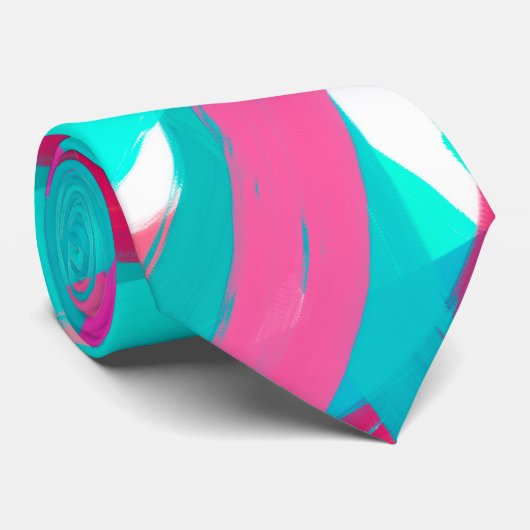 Cravate Fille rose Turquoise vert Tourbillonnant Bruxelles (Roulé)