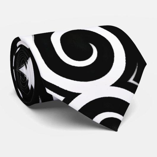 Cravate Fils noirs distinctifs (sur blanc) 2 (Roulé)