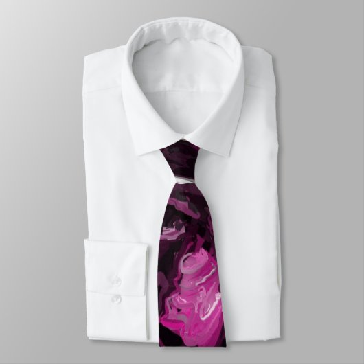 Cravate Fils roses, noirs, blancs et gris (Attaché)