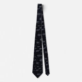 Cravate fish design black and white (Devant)