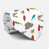 Cravate Fishing Hats and Lures on White (Roulé)