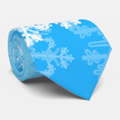 Cravate Flacon de Noël bleu et blanc (Roulé)